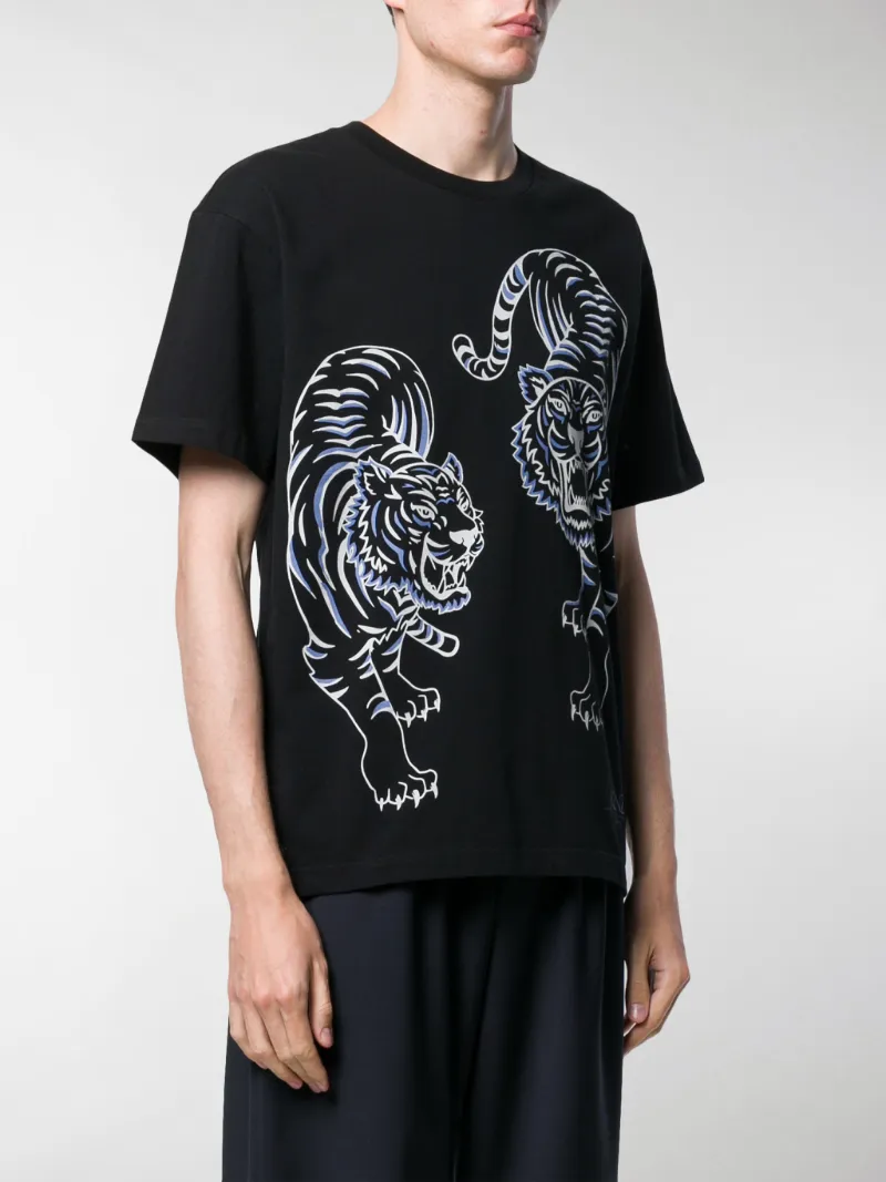 Kenzo Double Tiger print T-shirt black 