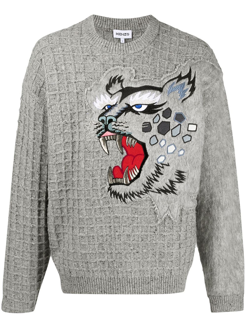 intarsia knit tiger jumper, Kenzo