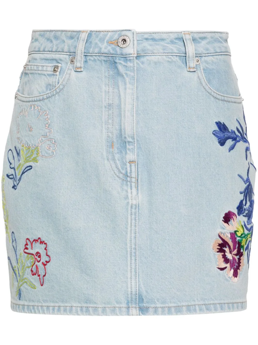 Kenzo floral embroidered denim mini skirt Eraldo US