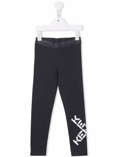 cross logo-print leggings | Kenzo Kids 