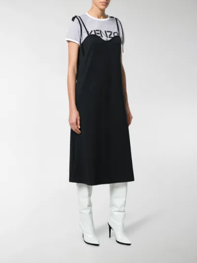 Kenzo layered cami dress black | MODES