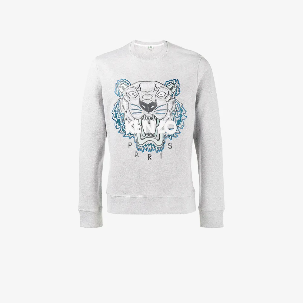 Kenzo Light Grey tiger sweatshirt | Browns KENZO Tiger Sweater & Pullover online |