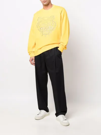 yellow embroidered sweatshirt