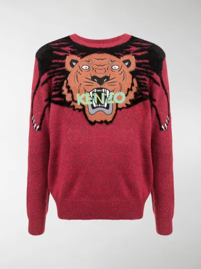 Kenzo Maglione con intarsio Tiger rosso | MODES