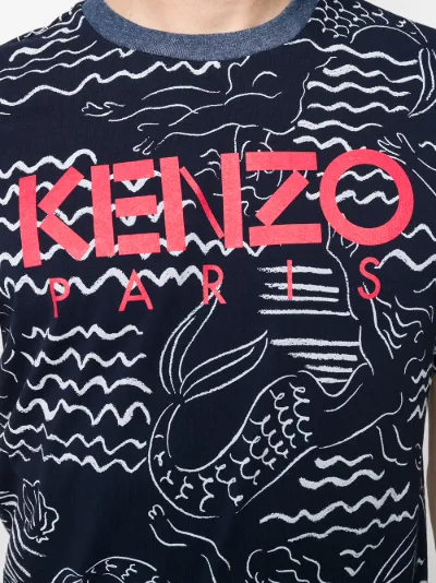 Kenzo mermaids logo print T shirt Eraldo HR