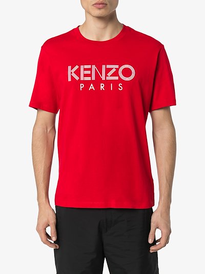 Kenzo Paris Logo Print T Shirt Browns