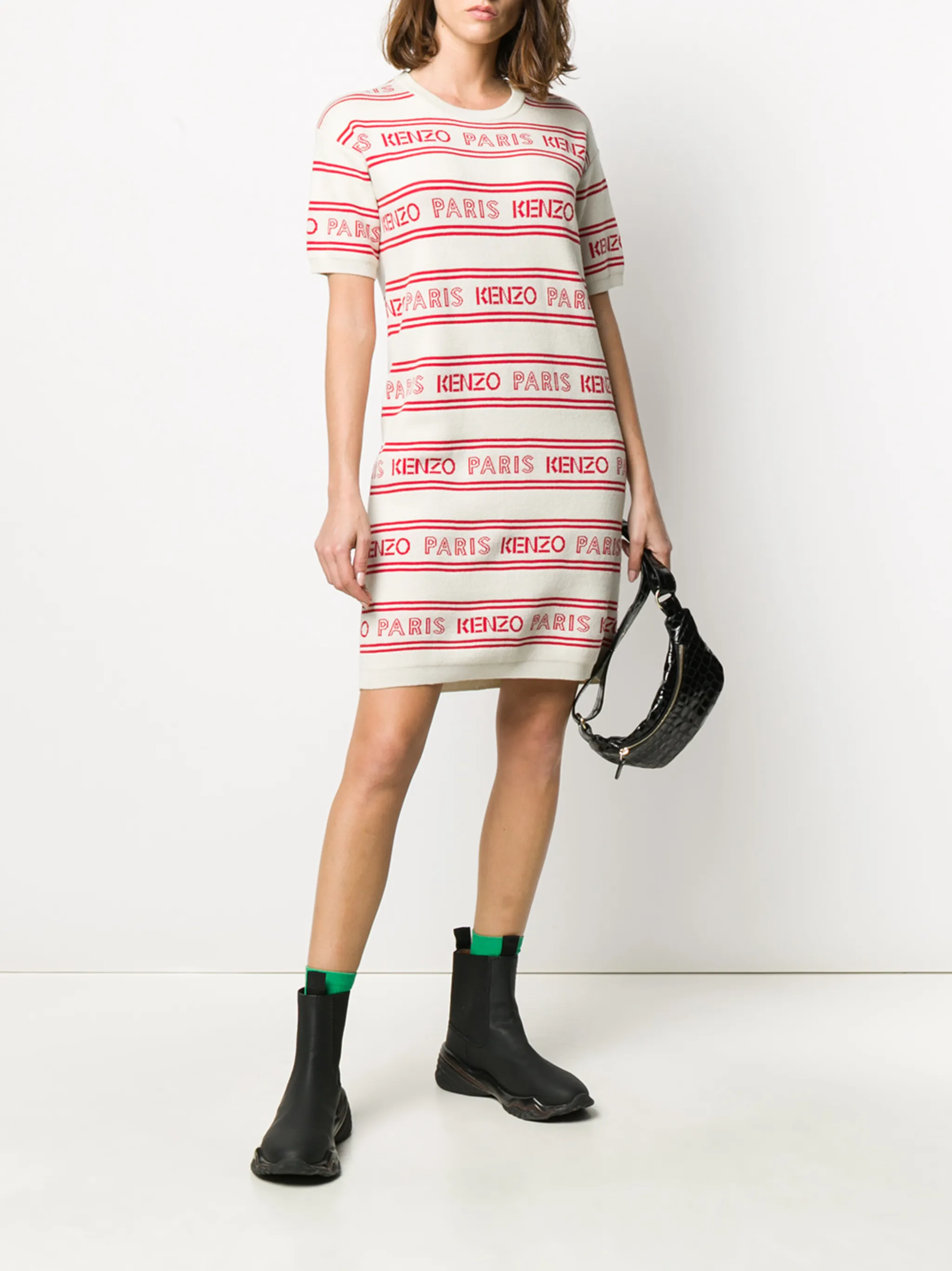Kenzo striped logo print knitted dress | Eraldo.com FK