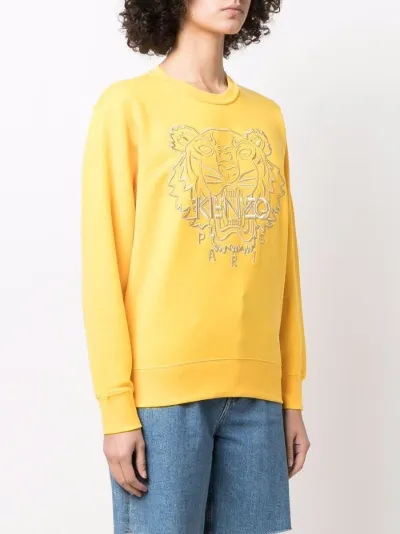 yellow embroidered sweatshirt