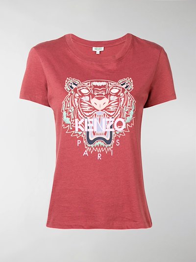 Kenzo Tiger Logo Printed T Shirt Red Modes Kenzo Tiger Logo Printed T Shirt Red Modes