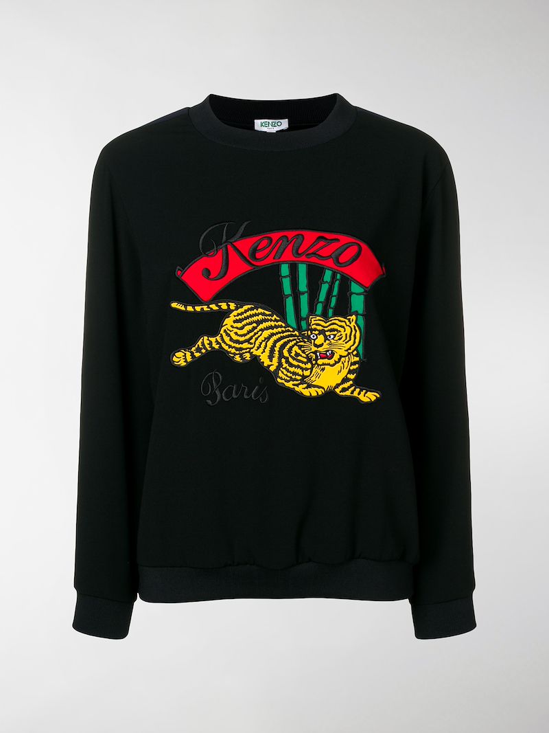 kenzo tiger motif sweatshirt