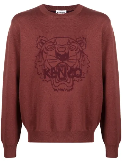 Kenzo burgundy 2024 tiger sweatshirt