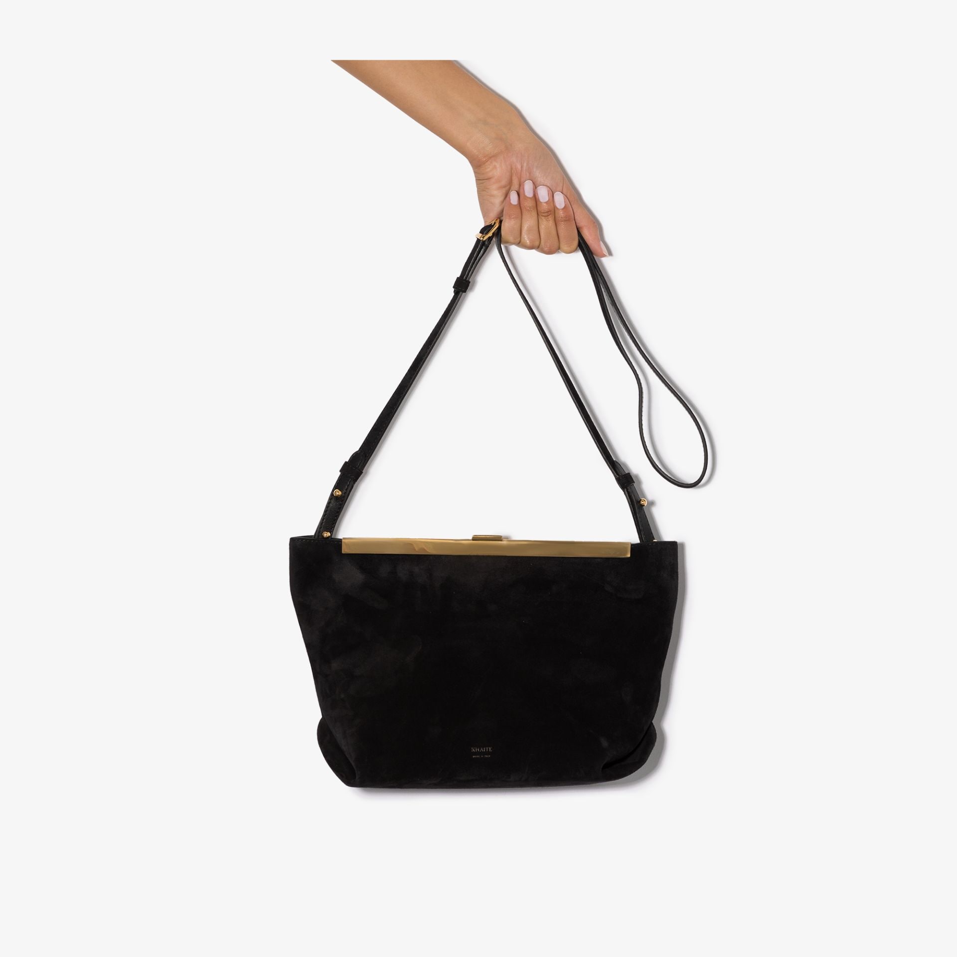 black suede cross body bag