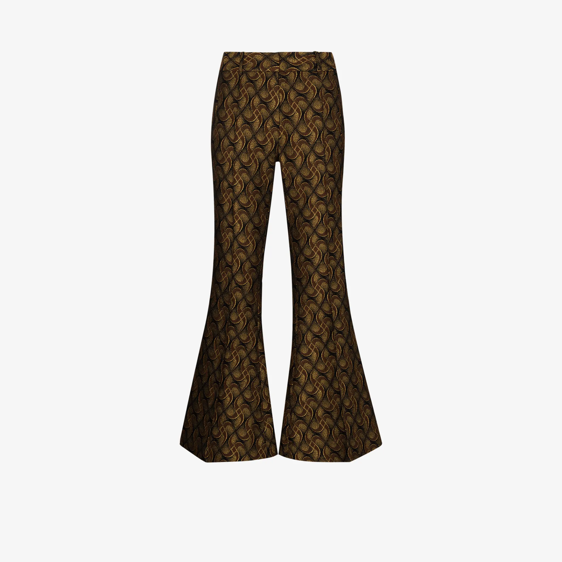 patterned flared trousers