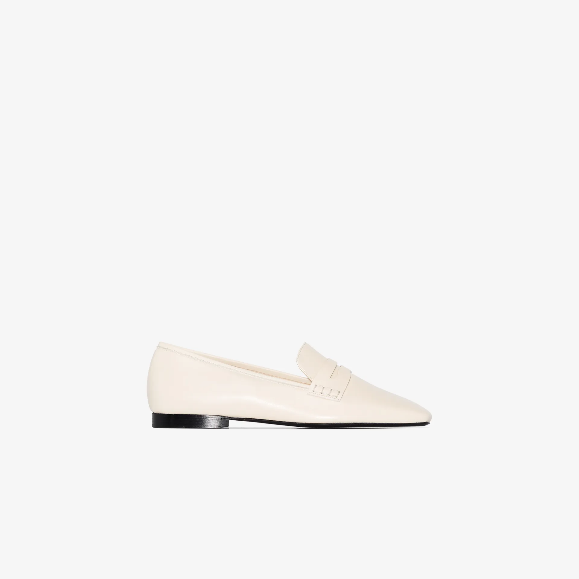 cream leather loafers