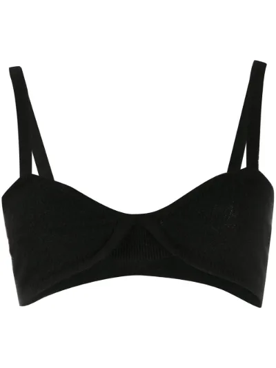 black knitted bralette
