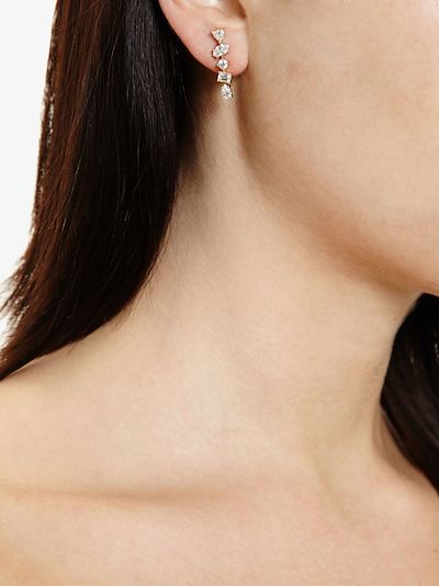 'Offset Bar' diamond stud earrings展示图