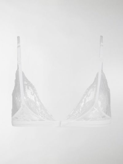 white lace triangle bra