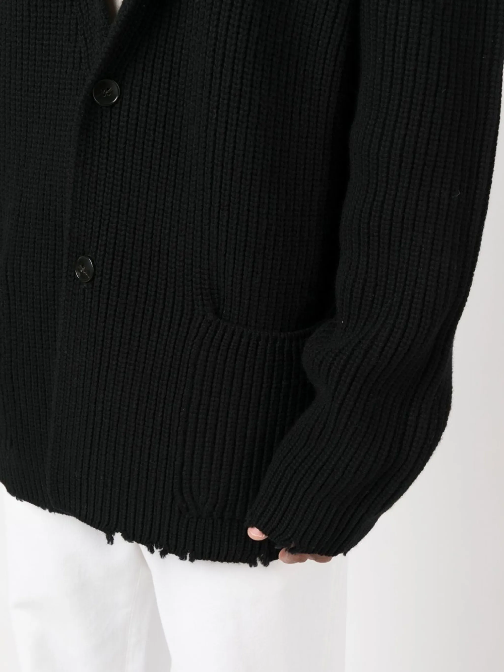 Ribbed Knit Longline Cardigan Laneus