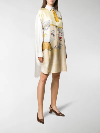 Lanvin Babar-print silk shirt-dress 