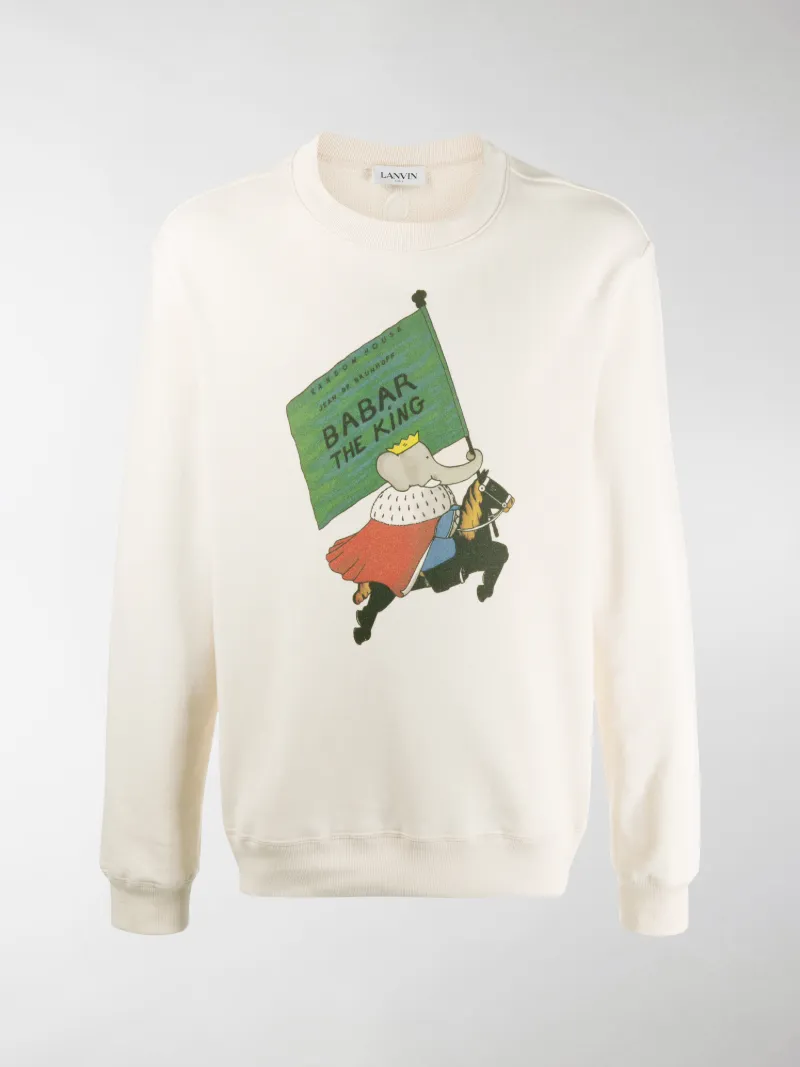 LANVIN Babar print sweatshirt neutrals 