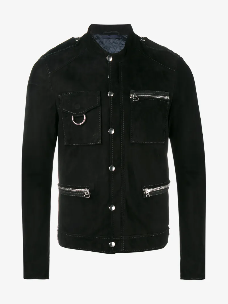 Lanvin Press Stud Leather Jacket Jackets Browns Lanvin Press Stud Leather Jacket