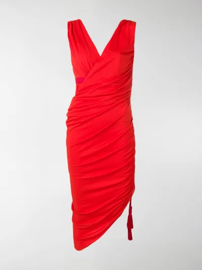 Lanvin Orange Ruched Dress