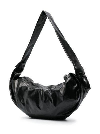 Black Croissant small coated-canvas shoulder bag