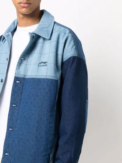 patchwork denim jacket mens