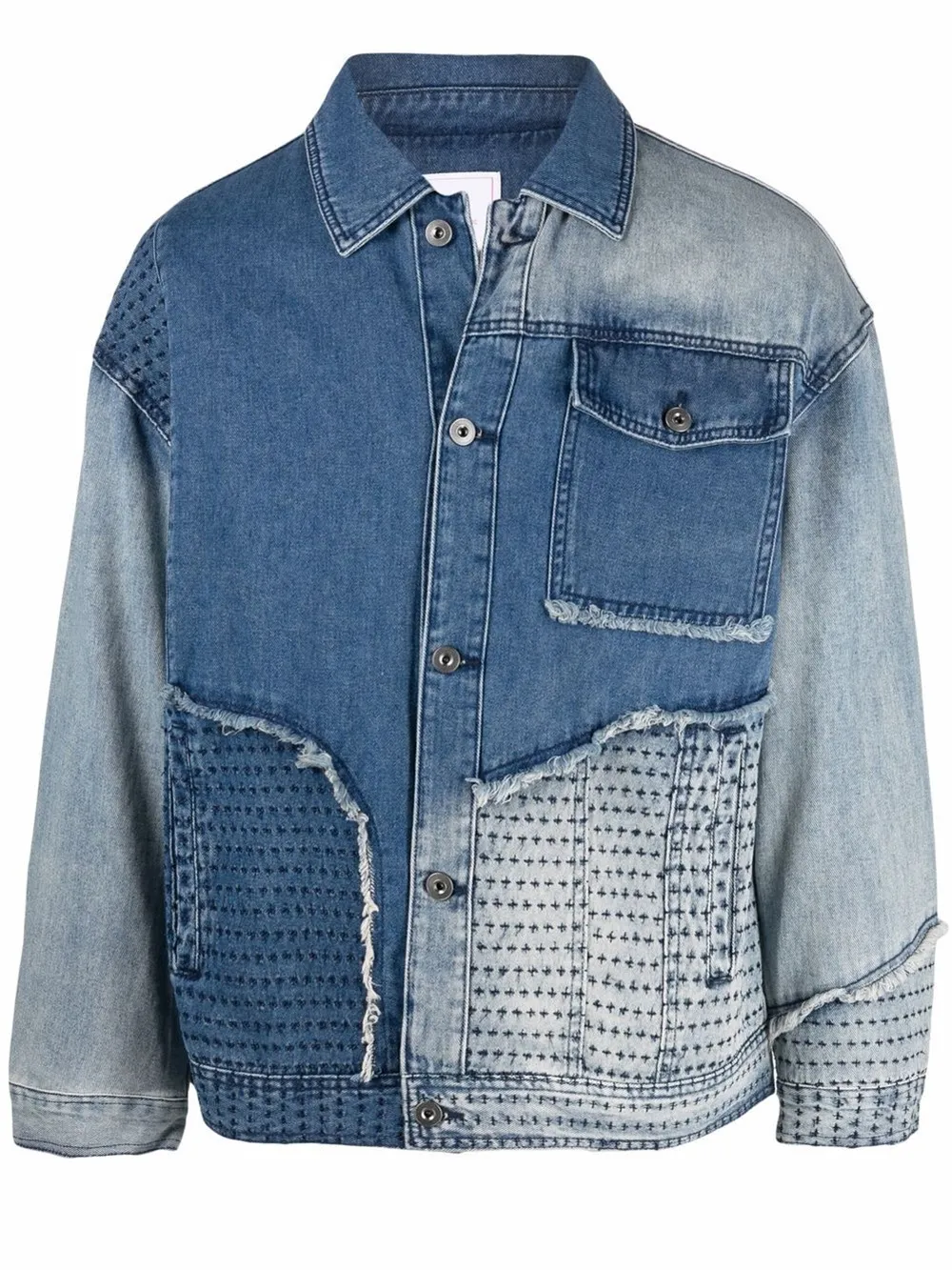 raw-cut edge denim jacket | Li-Ning 