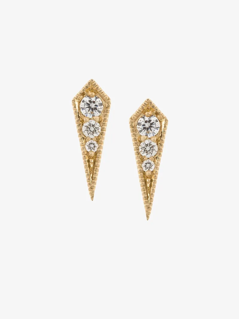 Lizzie Mandler Fine Jewelry 18kt Gold Kite Diamond Stud Earrings Lizzie Mandler Fine Jewelry 18kt Gold Kite Diamond Stud Earrings