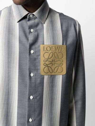 leather logo-patch striped overshirt | LOEWE | Eraldo.com