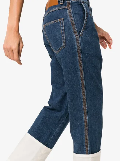 wide leg cuffed jeans