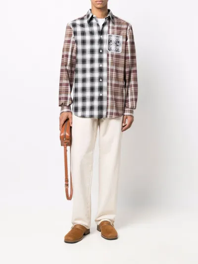 embroidered-logo plaid shirt | Loewe 