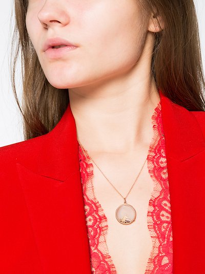 Loquet 14k Rose Gold Large Round Locket Pendant Browns - Rose Gold Large Round Pendant Loquet 14k Rose Gold Large Round Locket Pendant Browns - Rose Gold Large Round Pendant