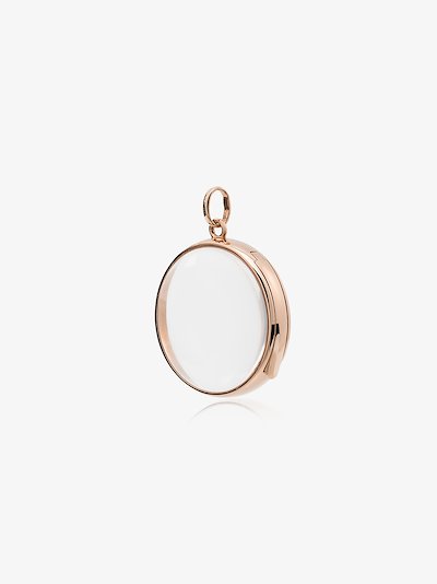 Loquet 14k Rose Gold Large Round Locket Pendant Browns - Rose Gold Large Round Pendant Loquet 14k Rose Gold Large Round Locket Pendant Browns - Rose Gold Large Round Pendant