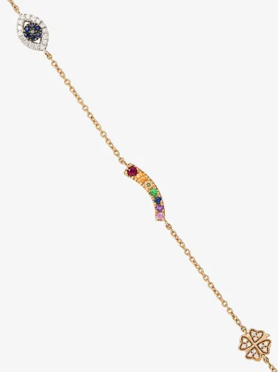 14k yellow gold luck charm bracelet展示图