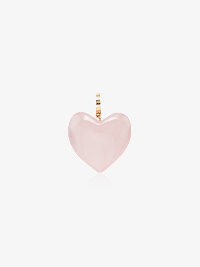 Loren Stewart 14k Yellow Gold Rose Quartz Heart Charm Browns - Pink Rose Quartz Pendant Loren Stewart 14k Yellow Gold Rose Quartz Heart Charm Browns - Pink Rose Quartz Pendant