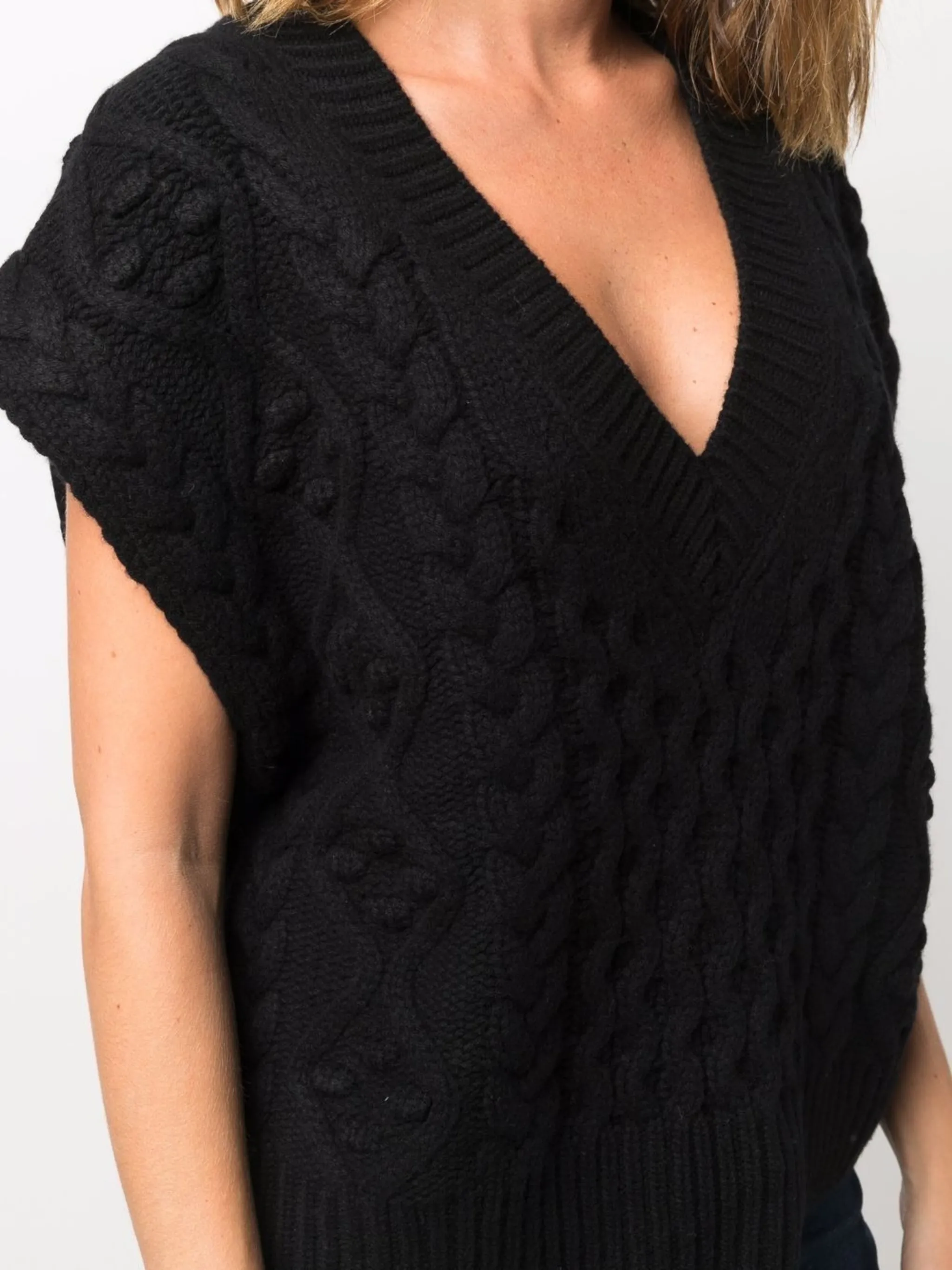 Torreta cableknit vest Loulou Studio