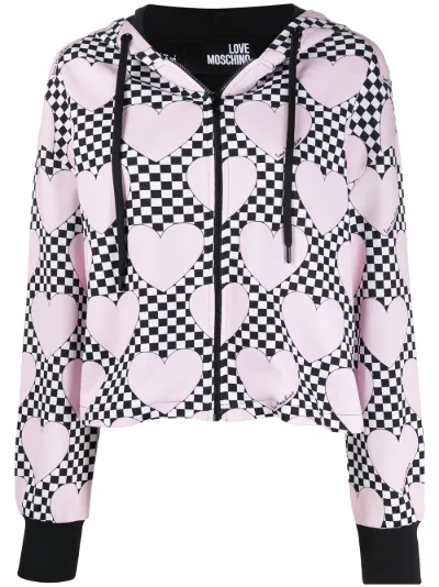 heart print hoodie