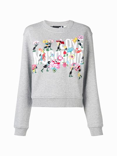 love moschino grey sweatshirt