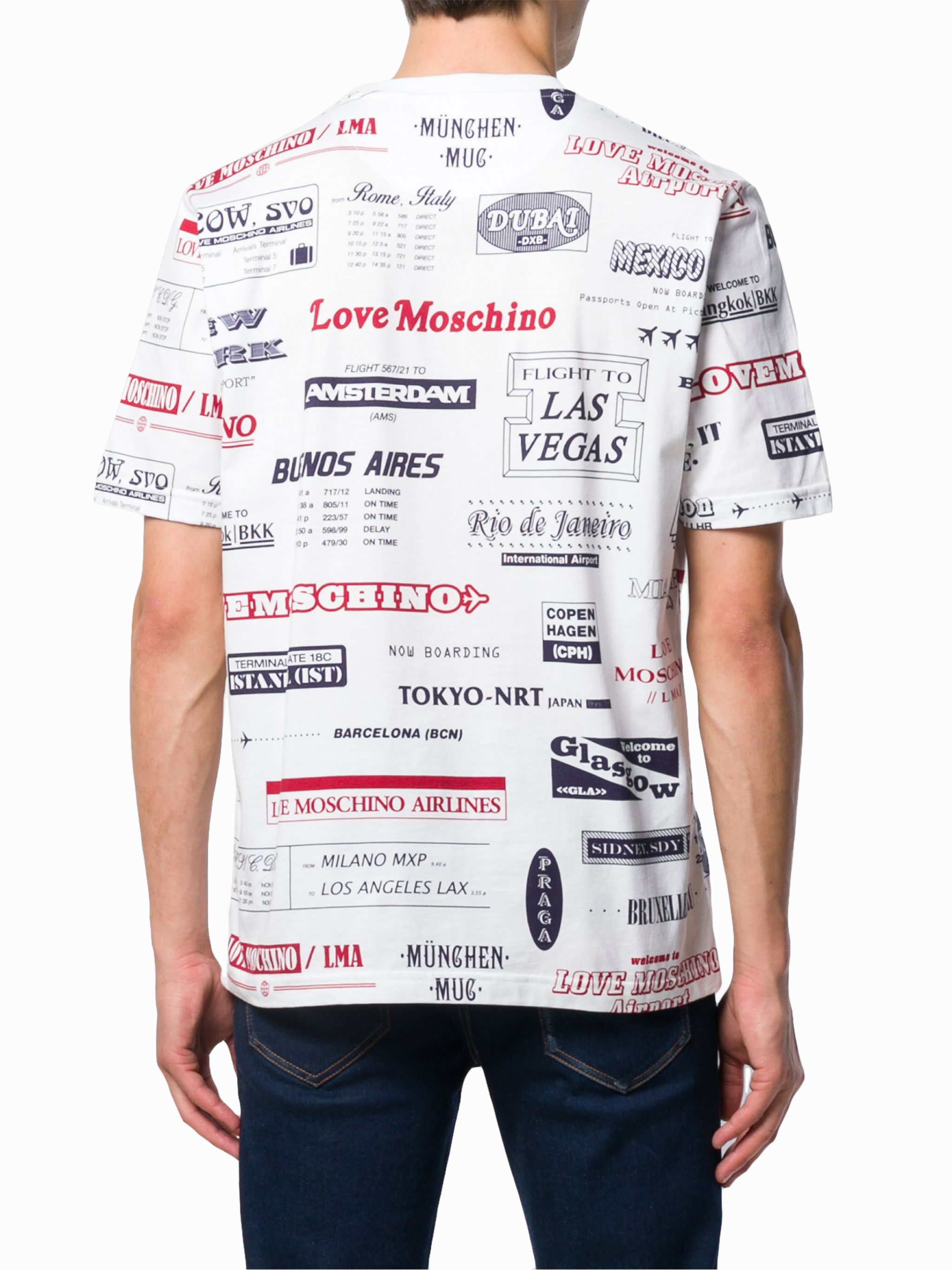 Love Moschino deals T-Shirt hellgrau Schriftzug gedruckt Casual-Look