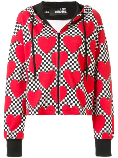 heart print hoodie