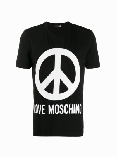 Love moschino split discount logo t shirt