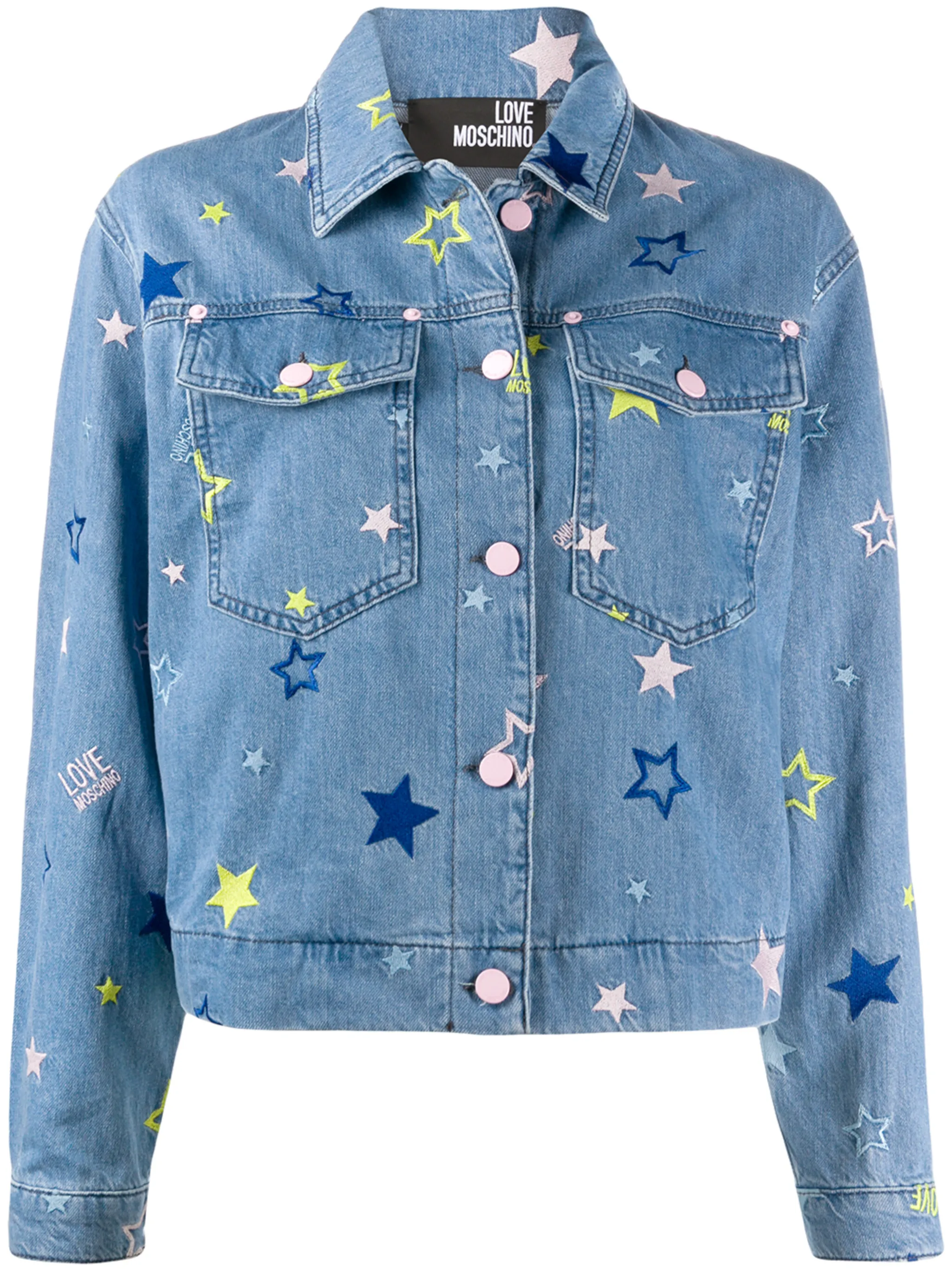 Love Moschino star embroidered denim jacket | Eraldo.com UK