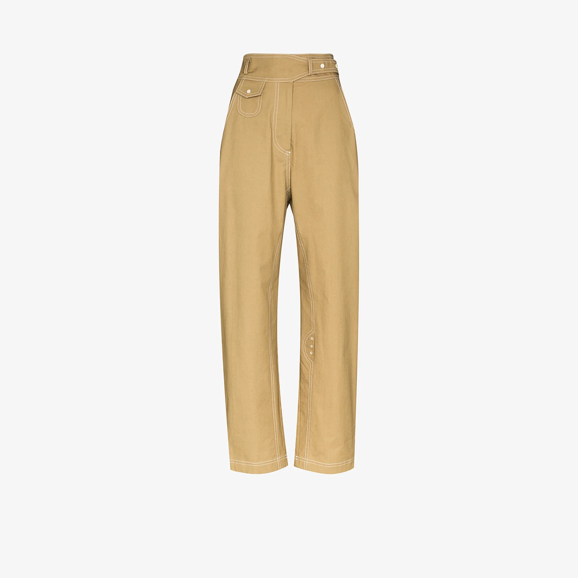 high waisted cotton trousers