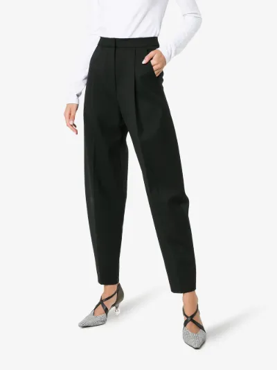 tapered wide leg trousers