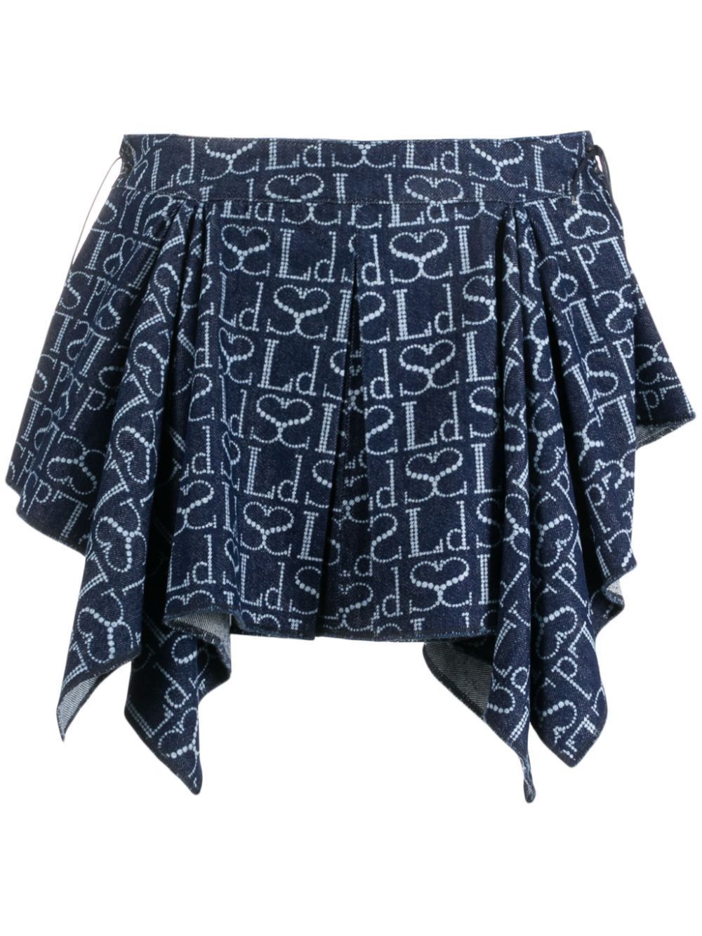 Ludovic de Saint Sernin monogram pattern asymmetric miniskirt Eraldo DE