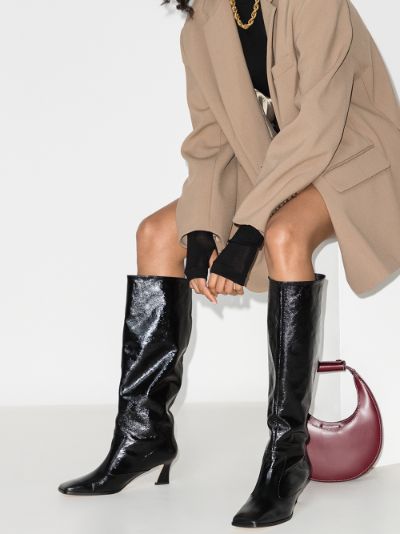 square toe knee high boots