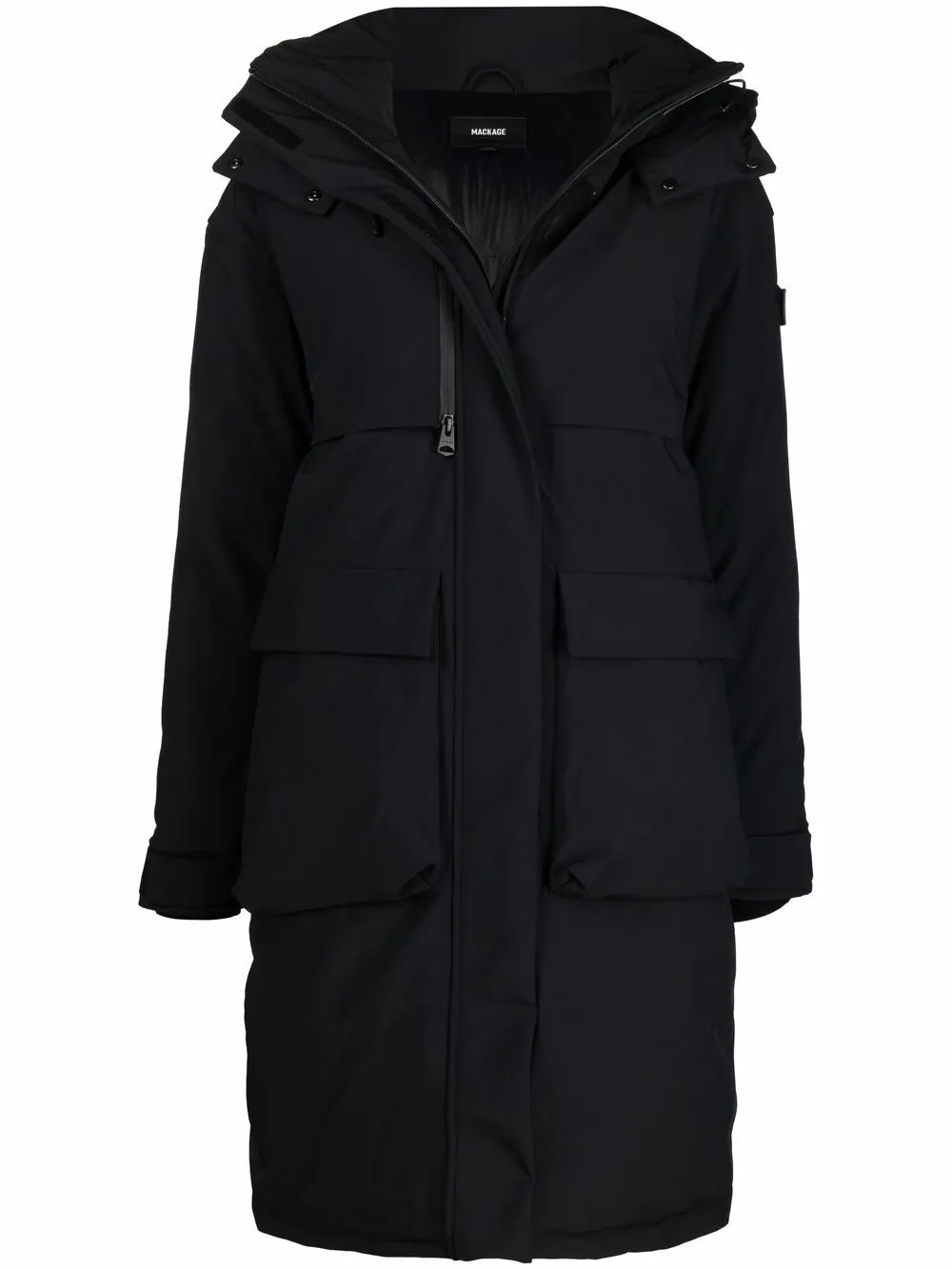 black padded down coat