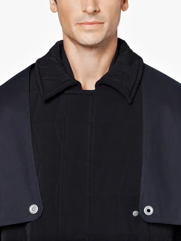 Black Padded 0003 Trench Coat